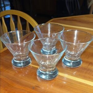 Set Of 4 Grey Goose Vodka Special Edition Stemless Martini Cocktail Glasses
